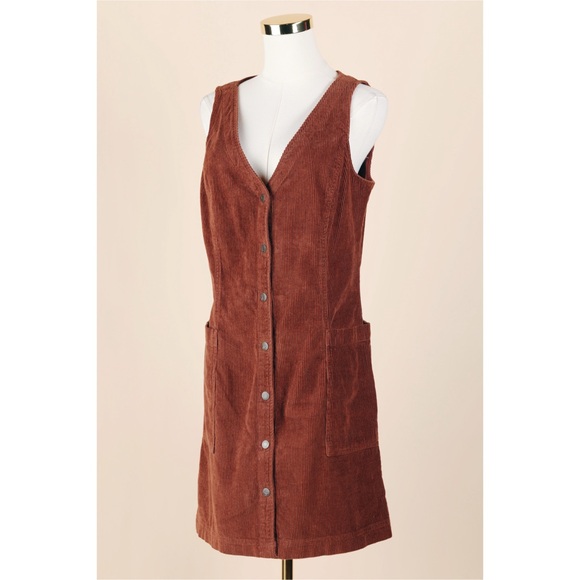 GAP Dresses & Skirts - Sz 8 Gap Cotton Button Down Corduroy Mini Dress In Sable Brown GUC
